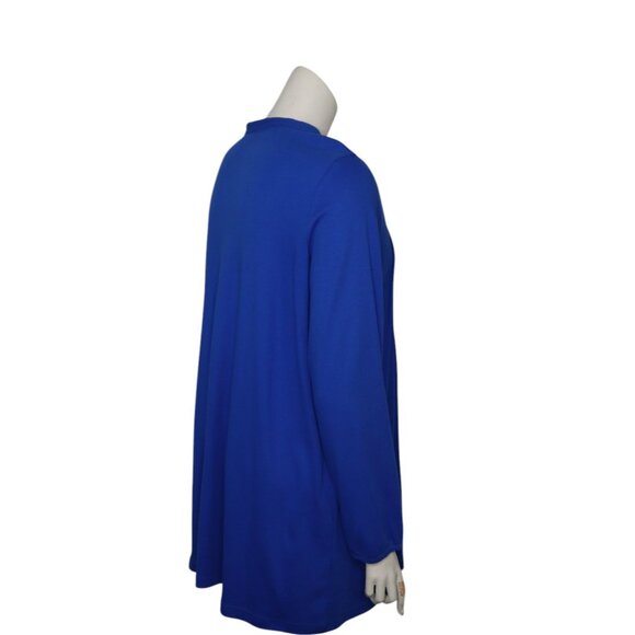 Women's Blue Top Pull Over XXL Long Sleeve Pin Tuck Front Casual Company One - Picture 10 of 11